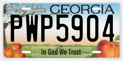 GA license plate PWP5904