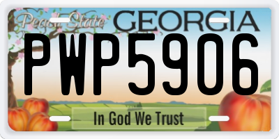 GA license plate PWP5906