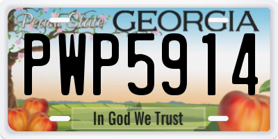 GA license plate PWP5914