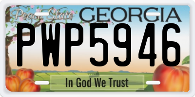 GA license plate PWP5946