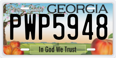 GA license plate PWP5948