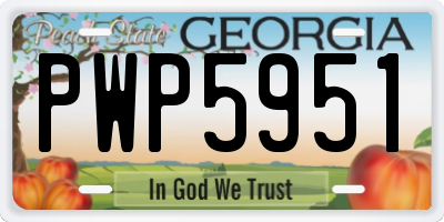 GA license plate PWP5951