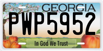GA license plate PWP5952