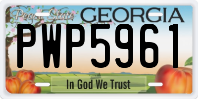 GA license plate PWP5961