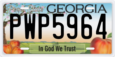 GA license plate PWP5964