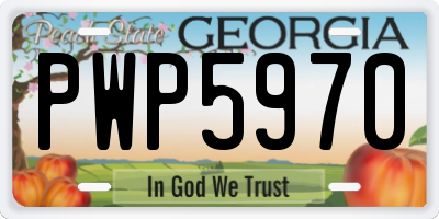 GA license plate PWP5970