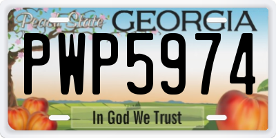 GA license plate PWP5974