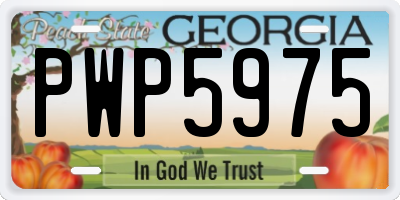 GA license plate PWP5975