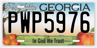 GA license plate PWP5976