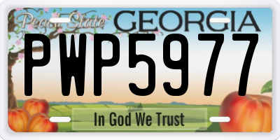 GA license plate PWP5977
