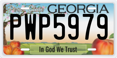 GA license plate PWP5979