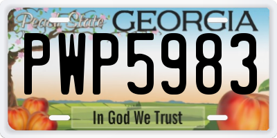 GA license plate PWP5983