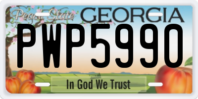 GA license plate PWP5990