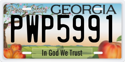 GA license plate PWP5991