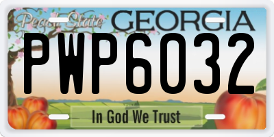 GA license plate PWP6032