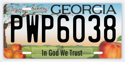 GA license plate PWP6038