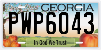 GA license plate PWP6043
