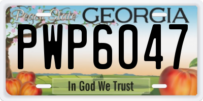 GA license plate PWP6047