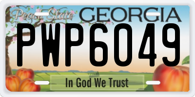 GA license plate PWP6049
