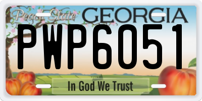 GA license plate PWP6051