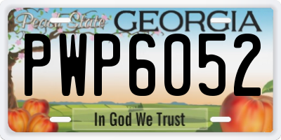GA license plate PWP6052