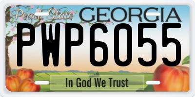 GA license plate PWP6055