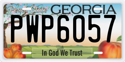 GA license plate PWP6057