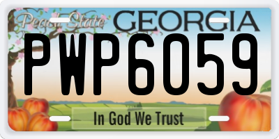 GA license plate PWP6059