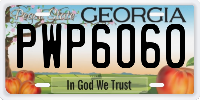 GA license plate PWP6060