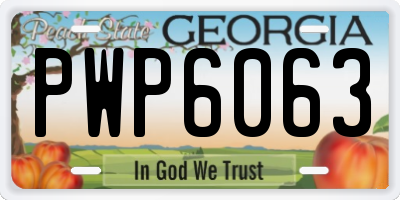 GA license plate PWP6063