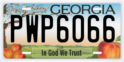 GA license plate PWP6066