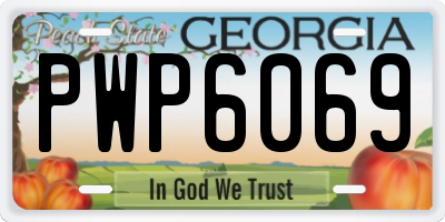 GA license plate PWP6069