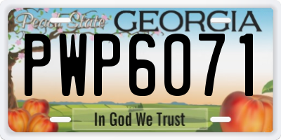 GA license plate PWP6071