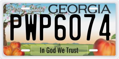 GA license plate PWP6074