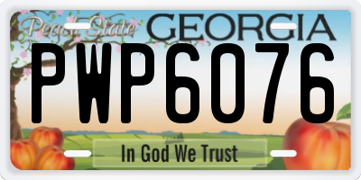 GA license plate PWP6076