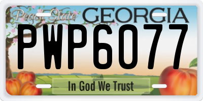GA license plate PWP6077