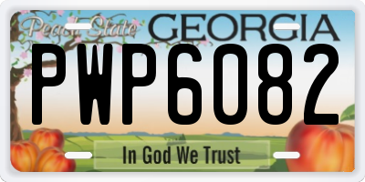 GA license plate PWP6082