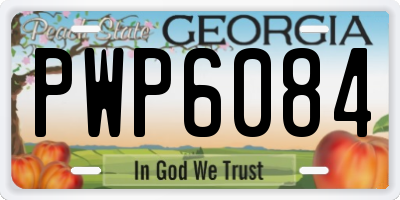 GA license plate PWP6084