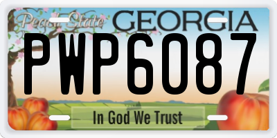 GA license plate PWP6087