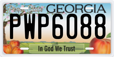 GA license plate PWP6088