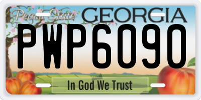 GA license plate PWP6090