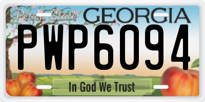 GA license plate PWP6094