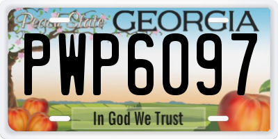 GA license plate PWP6097
