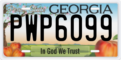 GA license plate PWP6099