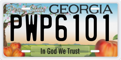 GA license plate PWP6101