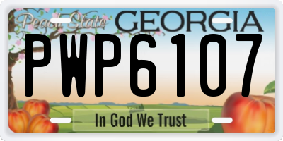 GA license plate PWP6107