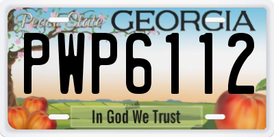 GA license plate PWP6112