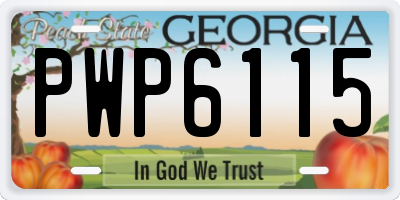 GA license plate PWP6115