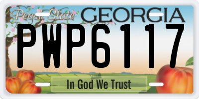 GA license plate PWP6117