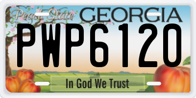 GA license plate PWP6120